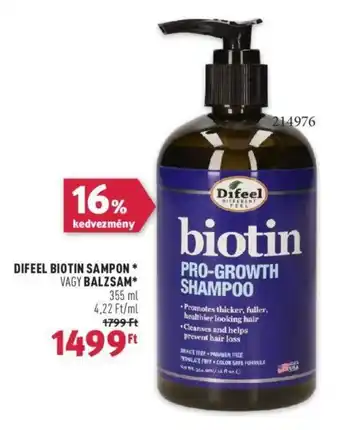 Rossmann DIFEEL BIOTIN SAMPON VAGY BALZSAM 355 ml ajánlat