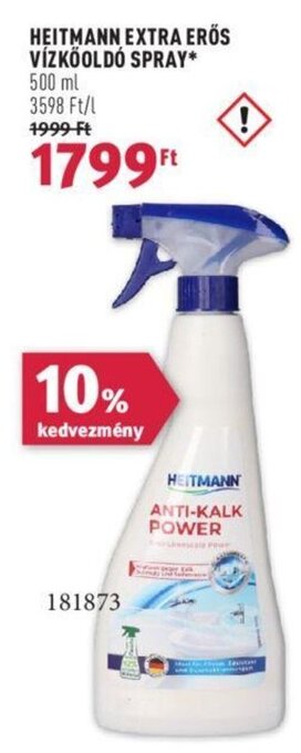 Rossmann HEITMANN EXTRA ERŐS VÍZKŐOLDÓ SPRAY 500 ml ajánlat
