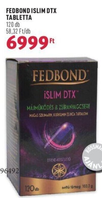 Rossmann FEDBOND ISLIM DTX TABLETTA 120 db ajánlat
