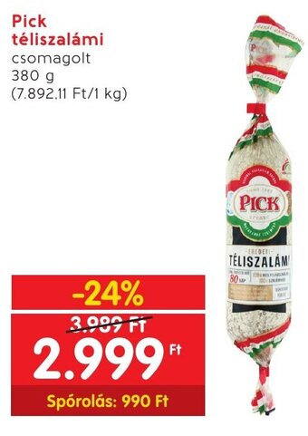Spar Pick téliszalámi 380 g ajánlat