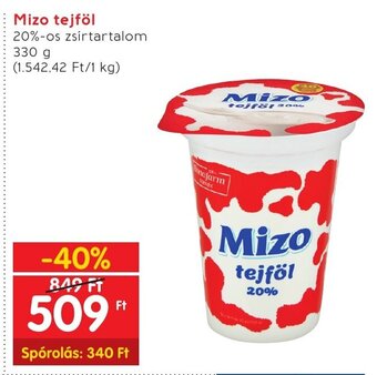 Spar Mizo tejföl 330 g ajánlat