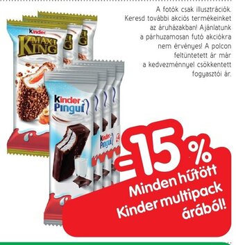 Spar Minden hűtött Kinder multipack árából! ajánlat
