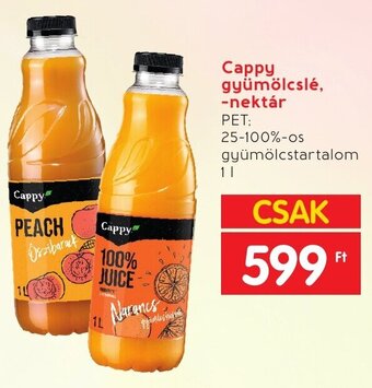 Spar Cappy gyümölcslé, -nektár 1 l ajánlat