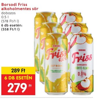 Spar Borsodi Friss alkoholmentes sör 0,5 l ajánlat