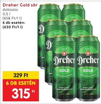 Spar Dreher Gold sör 0,5 I ajánlat