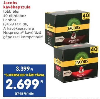 Spar Jacobs kávékapszula 40 db ajánlat