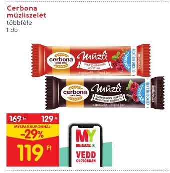 Spar Cerbona müzliszelet 1 db ajánlat
