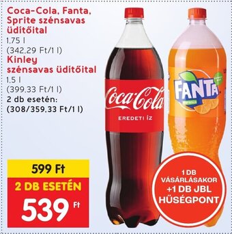 Spar Coca-Cola, Fanta, Sprite szénsavas üdítőital stb. 1,75 / 1,5 l ajánlat