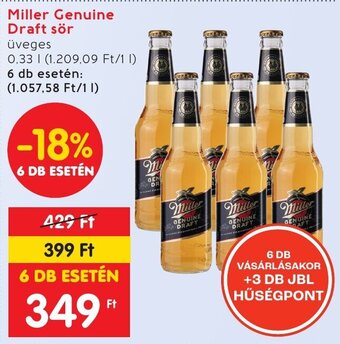 Miller Genuine Draft sör 0,33 l