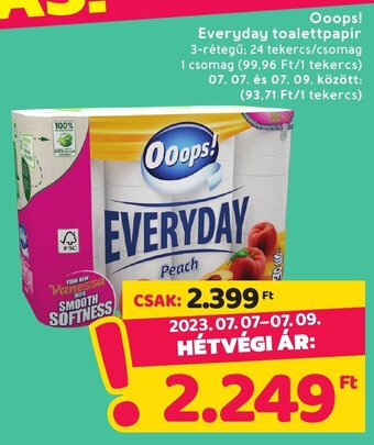 Spar Ooops! Everyday toalettpapír 24 tekercs ajánlat