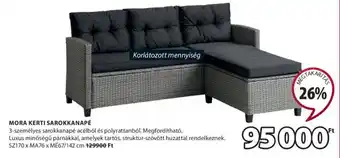 JYSK MORA KERTI SAROKKANAPÉ 1 db ajánlat