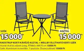JYSK MELLBY ÁLLÍTHATÓ KERTI SZÉK 1 db ajánlat