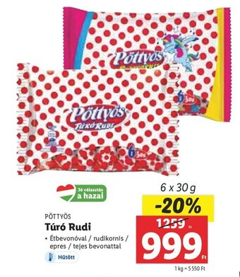 Lidl PÖTTYÖS Túró Rudi 6 x 30 g ajánlat