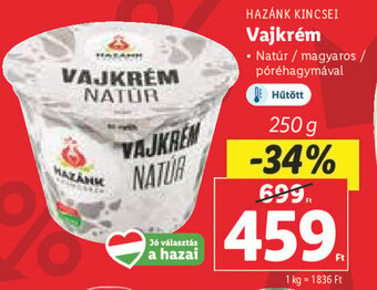 Lidl HAZÁNK KINCSEI Vajkrém 250 g ajánlat