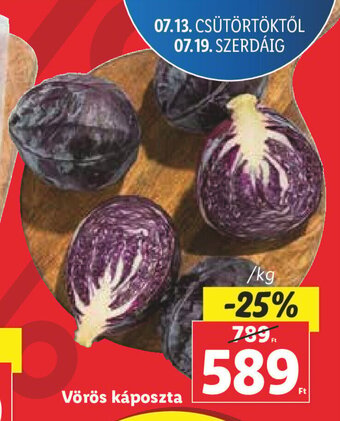 Lidl Vörös káposzta 1 kg ajánlat