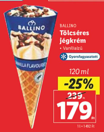 BALLINO Tölcséres jégkrém 120 ml