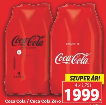 Lidl Coca Cola / Coca Cola Zero 4 x 1,75 l ajánlat