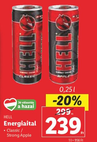 Lidl HELL Energiaital 0,25 l ajánlat