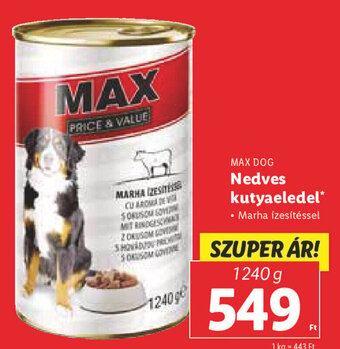 Lidl MAX DOG Nedves kutyaeledel 1240 g ajánlat