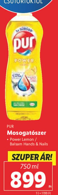Lidl PUR Mosogatószer 750 ml ajánlat