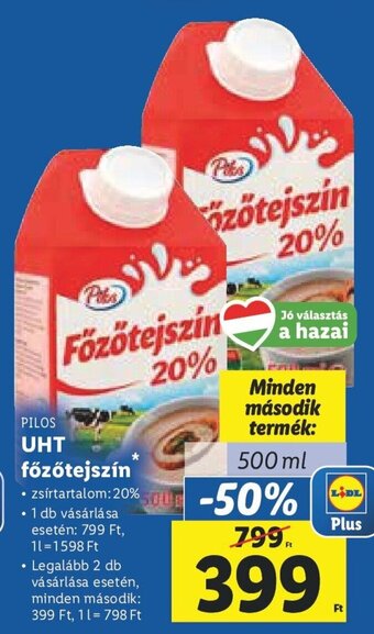 Lidl PILOS UHT főzőtejszín 500 ml ajánlat