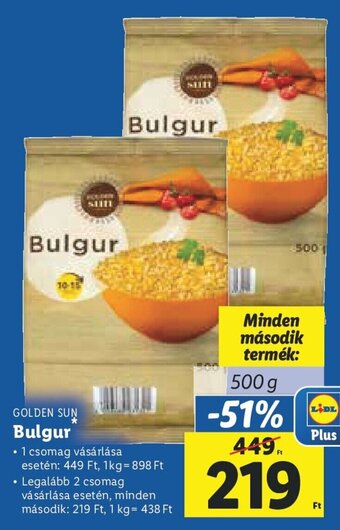 Lidl GOLDEN SUN Bulgur 500 g ajánlat