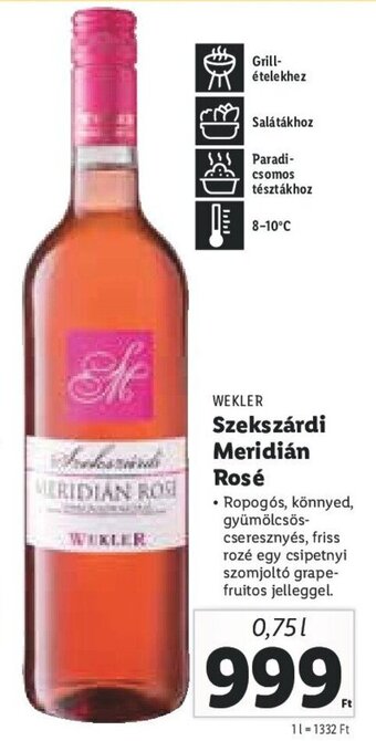 Lidl WEKLER Szekszárdi Meridián Rosé 0,75 l ajánlat