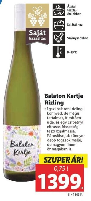 Lidl Balaton Kertje Rizling 0,75 l ajánlat