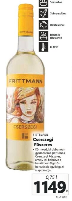 FRITTMANN Cserszegi Fűszeres 0,75 l