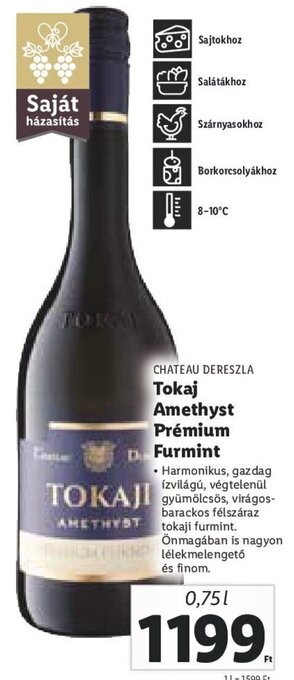 Lidl CHATEAU DERESZLA Tokaj Amethyst Prémium Furmint 0,75 l ajánlat