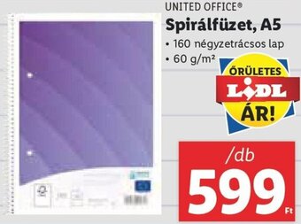 Lidl UNITED OFFICE Spirálfüzet, A5 1 db ajánlat