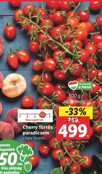 Lidl Cherry fürtös paradicsom 300 g ajánlat