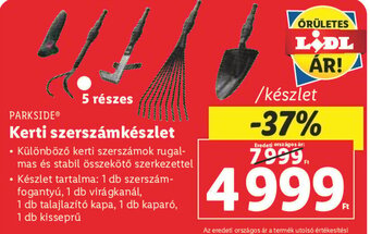 Lidl PARKSIDE Kerti szerszámkészlet 5 részes ajánlat