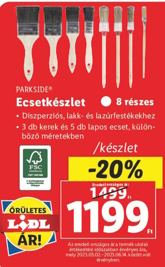 Lidl PARKSIDE Ecsetkészlet ajánlat