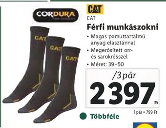 Lidl CAT Férfi munkászokni 3 pár ajánlat