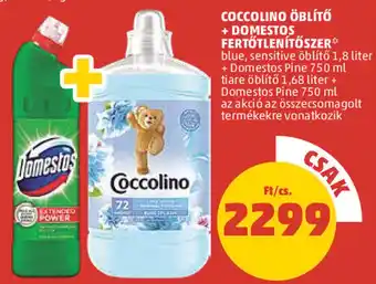 PENNY COCCOLINO ÖBLÍTŐ + DOMESTOS FERTŐTLENÍTŐSZER 1,8 - 1,68 l / 0,75 ajánlat