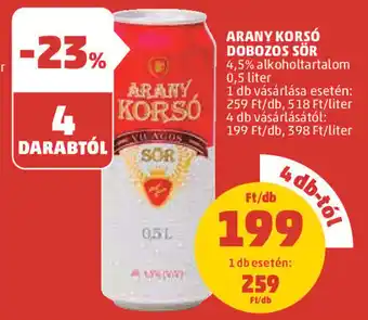 PENNY ARANY KORSO DOBOZOS SÖR 0,5 l ajánlat