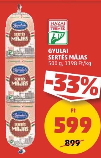 PENNY GYULAI SERTÉS MÁJAS 500 g ajánlat