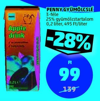 PENNY PENNY GYÜMÖLCSLÉ 0,2 l ajánlat