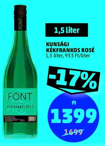 PENNY KUNSÁGI KÉKFRANKOS ROSÉ 1,5 l ajánlat