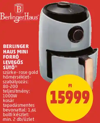 PENNY BERLINGER HAUS MINI FORRÓ LEVEGŐS SÜTŐ 1 db ajánlat