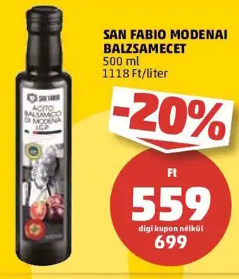 PENNY SAN FABIO MODENAI BALZSAMECET 500 ml ajánlat