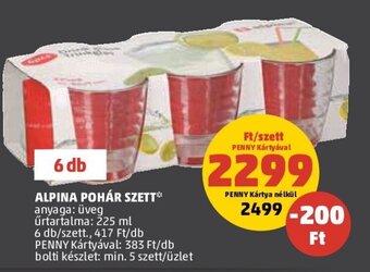 ALPINA POHÁR SZETT, 225 ml, 6 db