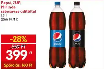 Spar Pepsi, 7UP, Mirinda, szénsavas üdítőital, 1,5l ajánlat