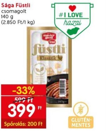Spar Sága Füstli, 140g ajánlat