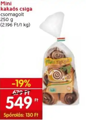 Spar Mini kakaós csiga csomagolt 250 g ajánlat