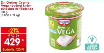 Spar Dr. Oetker Creme Vega növényi krém sütéshez és főzéshez 150 g ajánlat