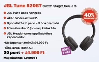 Spar JBL Tune 520BT, 20 pont + ajánlat