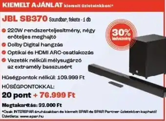 Spar JBL SB370, 20 pont + ajánlat