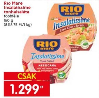 Spar Rio Mare Insalatissime tonhalsaláta többféle, 160g ajánlat